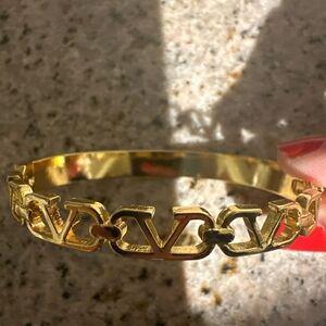 Gold Link Bangle Bracelet - Women Jewelry